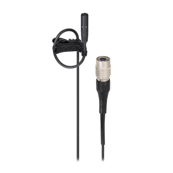 SUBMINIATURE CARDIOID CONDENSER LAVALIER MICROPHONE WITH 55" CABLE TERMINATED WITH LOCKING 4-PIN HRS